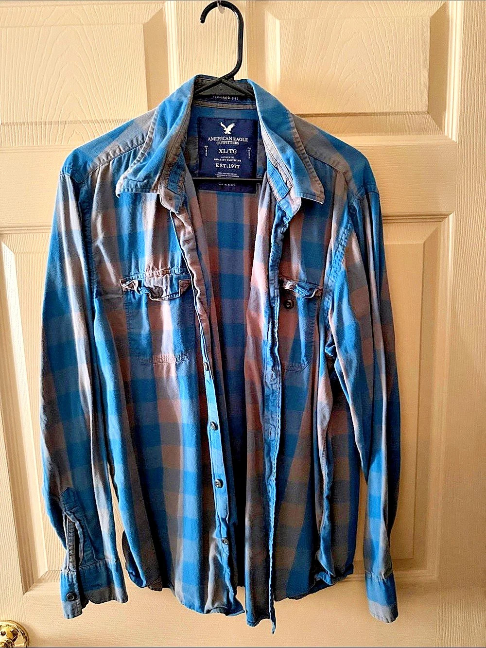 American Eagle Outfitters Vintage Fit Plaid Flannel Button Down Shirt XL